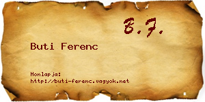 Buti Ferenc névjegykártya