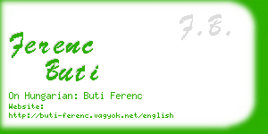 ferenc buti business card